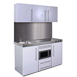 1500mm Silver Eyeline Mini Kitchen with Wall Cupboards